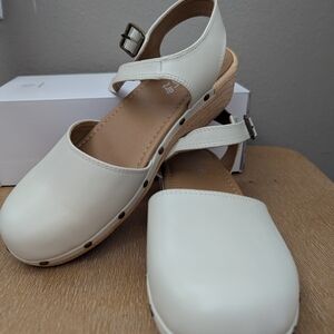 Art Class Cream Girl's Mules with Buckle